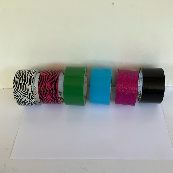 Duck Tape Duct Tape Bundle 6 Rolls New Used Animal Print Green Sky Blue … - Picture 10 of 13